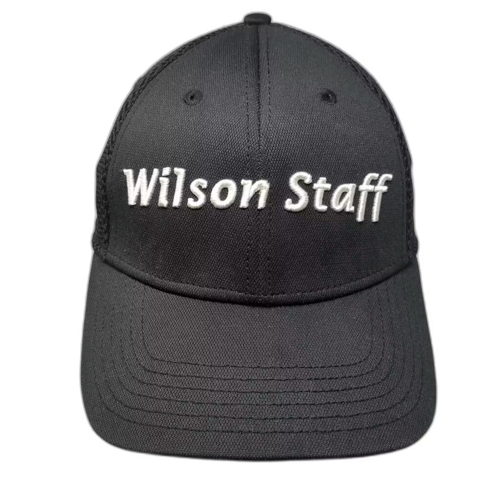 Wilson Staff Baseball Cap Black One Size Golf Hat Mesh Adjustable Embroidered
